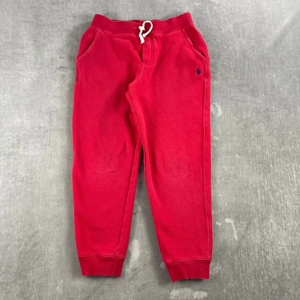 Polo Ralph Lauren Kids Size M 10-12 Red Jogger Sweatpants Pony Logo